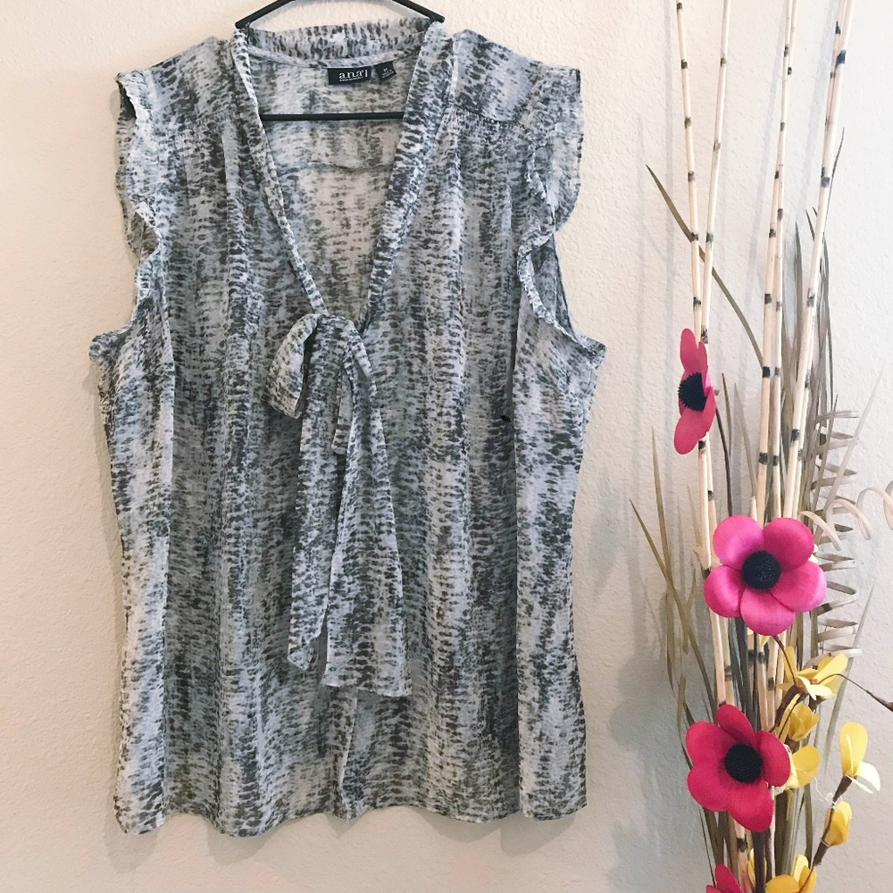 A.N.A Front Tie Blouse sz 3X